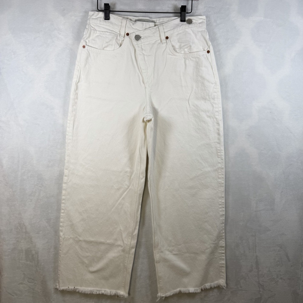 Allsaints Women Aki Crossover Wide Leg Denim Jeans Size 27